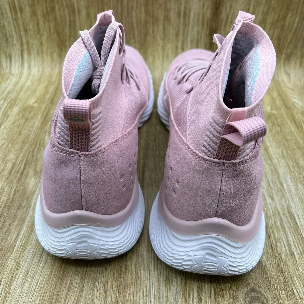 Under Armour Curry 4 FloTro Men's 15 Pink Basketball Shoes Suede‎ 3024861-600